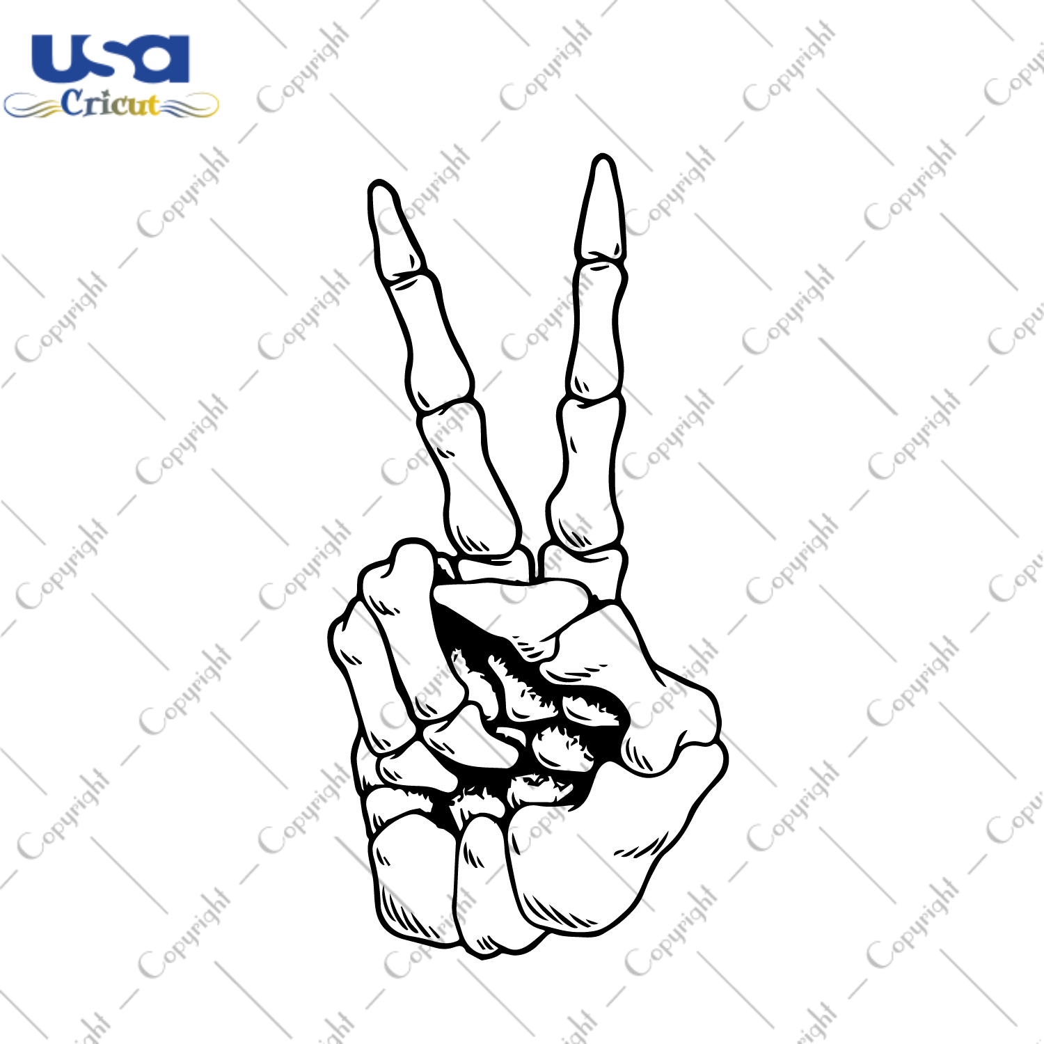 Peace Sign White Skeleton Hand Diy Crafts Svg Files For Cricut, Silhouette Sublimation Files