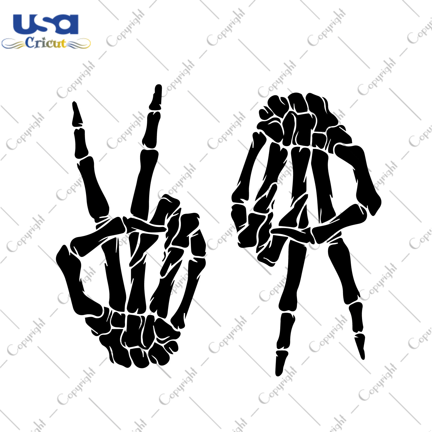 Double Peace Skeleton Hands Diy Crafts Svg Files For Cricut, Silhouette Sublimation Files