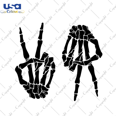 Double Peace Skeleton Hands Diy Crafts Svg Files For Cricut, Silhouette Sublimation Files