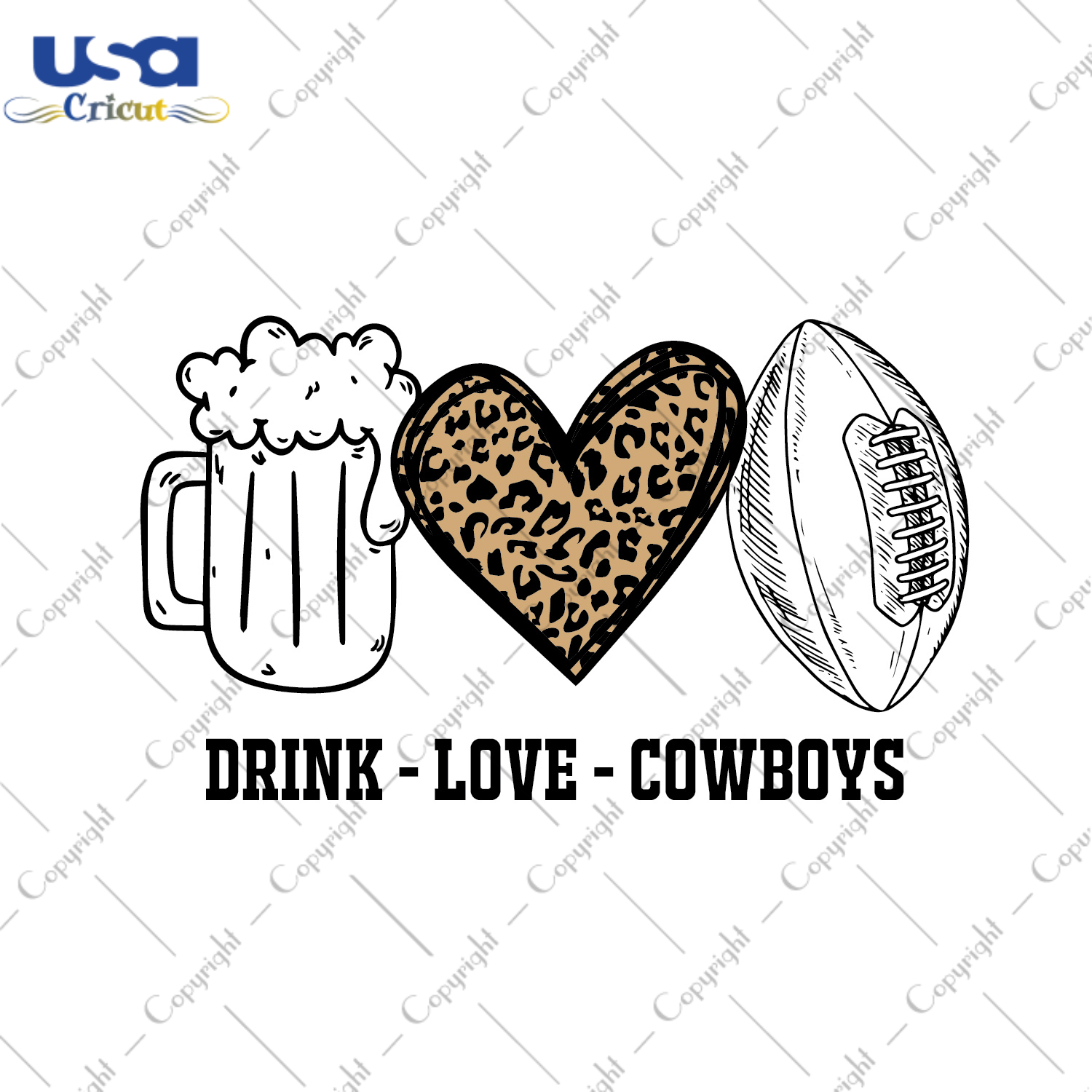 American Football Drink Love Cowboys Diy Crafts Svg Files For Cricut, Silhouette Sublimation Files