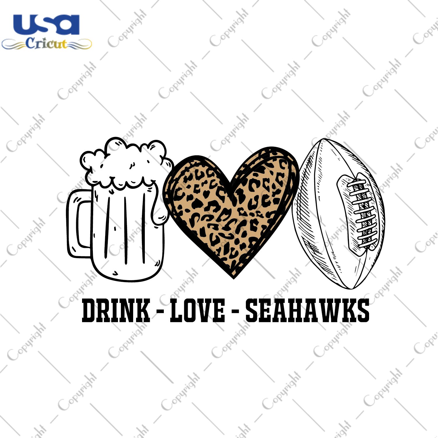 American Football Drink Love Seahawks Diy Crafts Svg Files For Cricut, Silhouette Sublimation Files