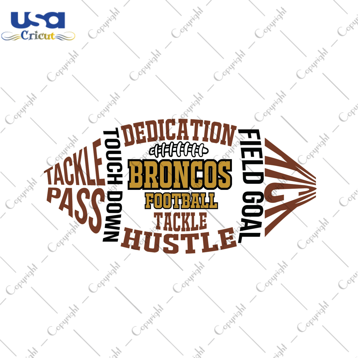 American Football Vector For Broncos Fan Diy Crafts Svg Files For Cricut, Silhouette Sublimation Files