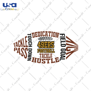 American Football Vector For 49ers Fan Diy Crafts Svg Files For Cricut, Silhouette Sublimation Files