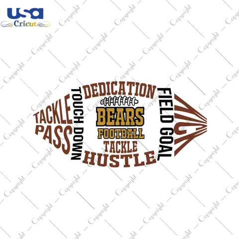 American Football Vector For Bears Fan Diy Crafts Svg Files For Cricut, Silhouette Sublimation Files