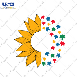 Sunflower Autism Mom Gift Diy Crafts Svg Files For Cricut, Silhouette Sublimation Files