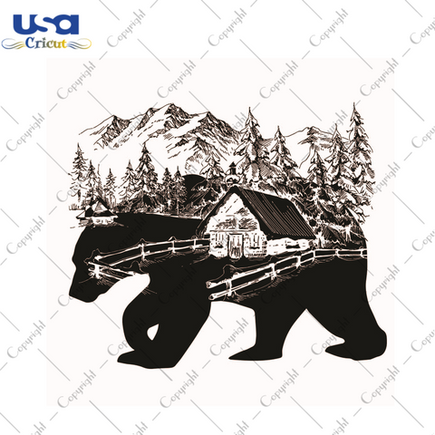 Bears In Mountain And Forest Gift Diy Crafts Svg Files For Cricut, Silhouette Sublimation Files