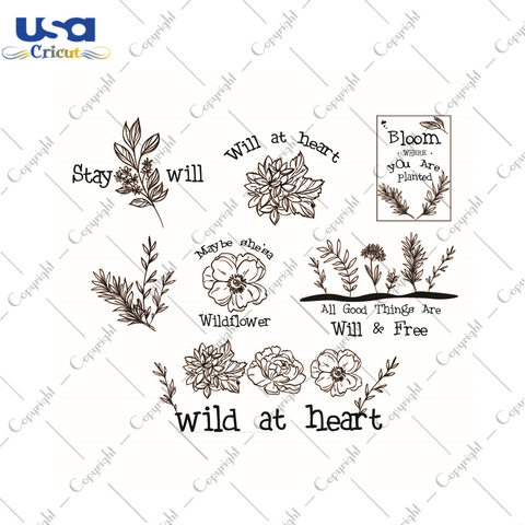 Floral Quotes Silhouette SVG Bundle Diy Crafts Svg Files For Cricut, Silhouette Sublimation Files