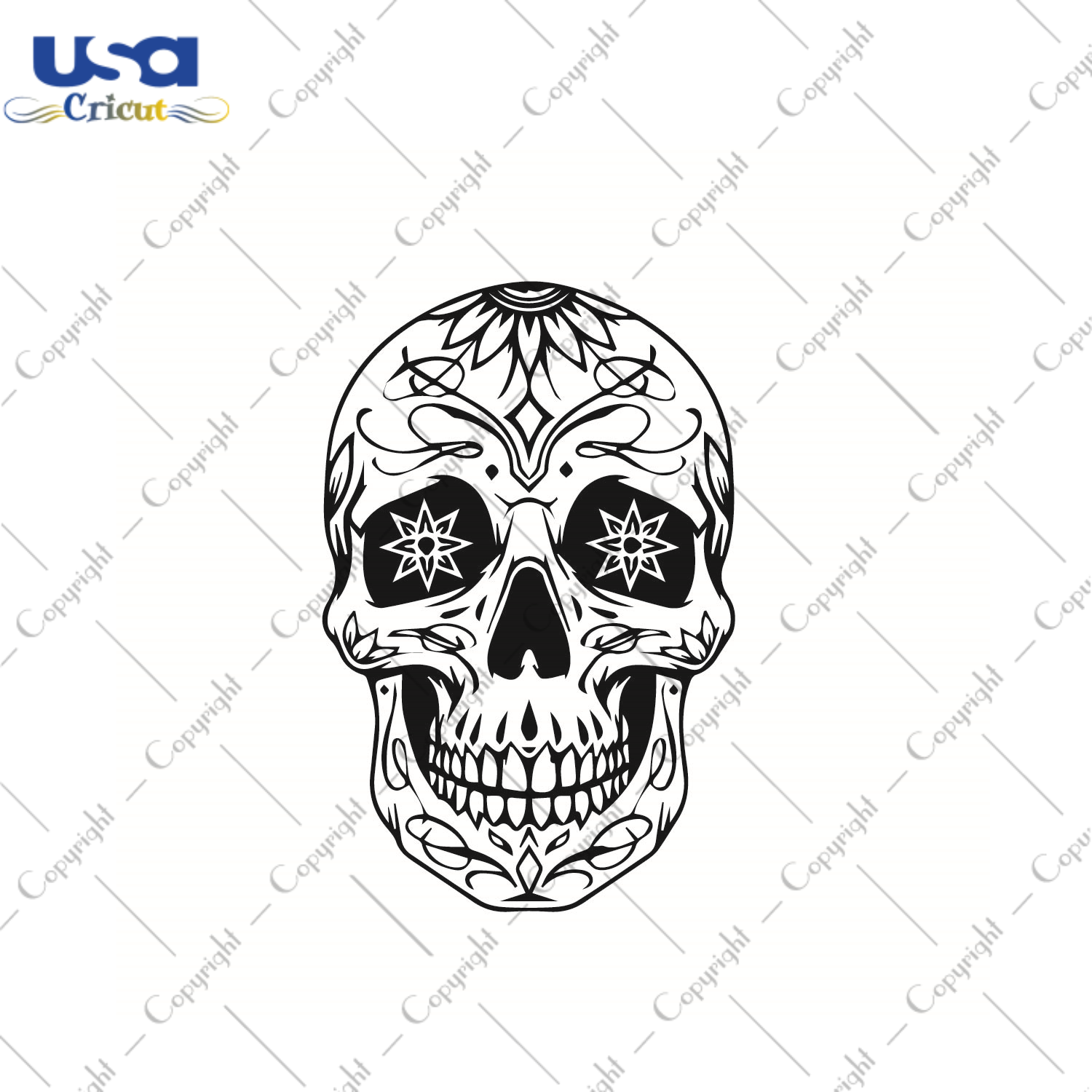 Sugar Skull SVG Silhouette Diy Crafts Svg Files For Cricut, Silhouette Sublimation Files