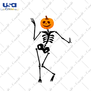 Pumpkin Skeleton Dancing Diy Crafts Svg Files For Cricut, Silhouette Sublimation Files