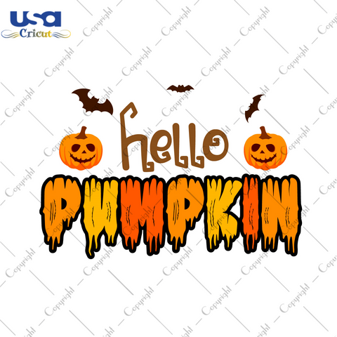 Colorful Melted Hello Pumpkin Diy Crafts Svg Files For Cricut, Silhouette Sublimation Files