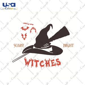 Scary Night Witches Halloween Gift Diy Crafts Svg Files For Cricut, Silhouette Sublimation Files