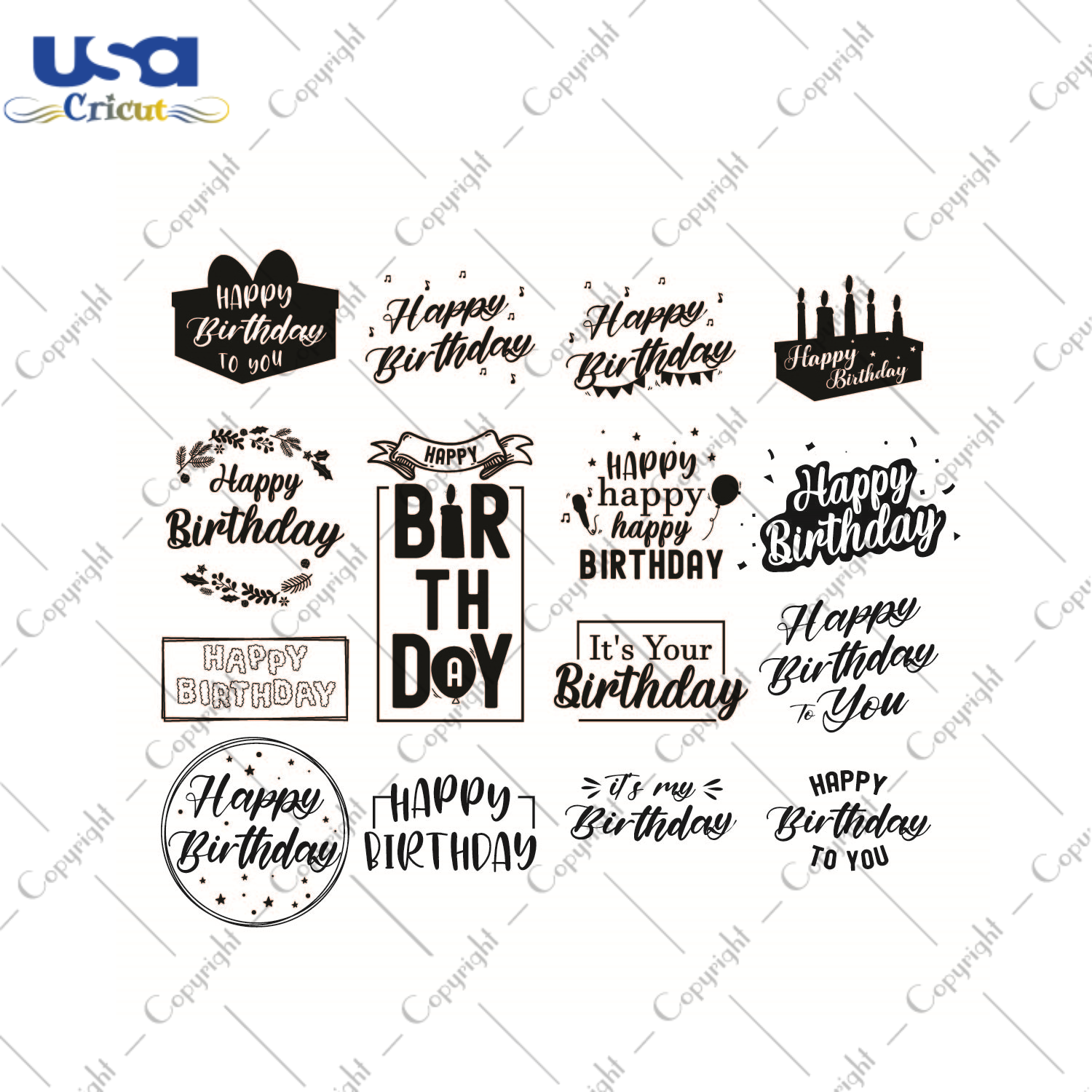 15 Happy Birthday Bundle Gift SVG Diy Crafts Svg Files For Cricut, Silhouette Sublimation Files