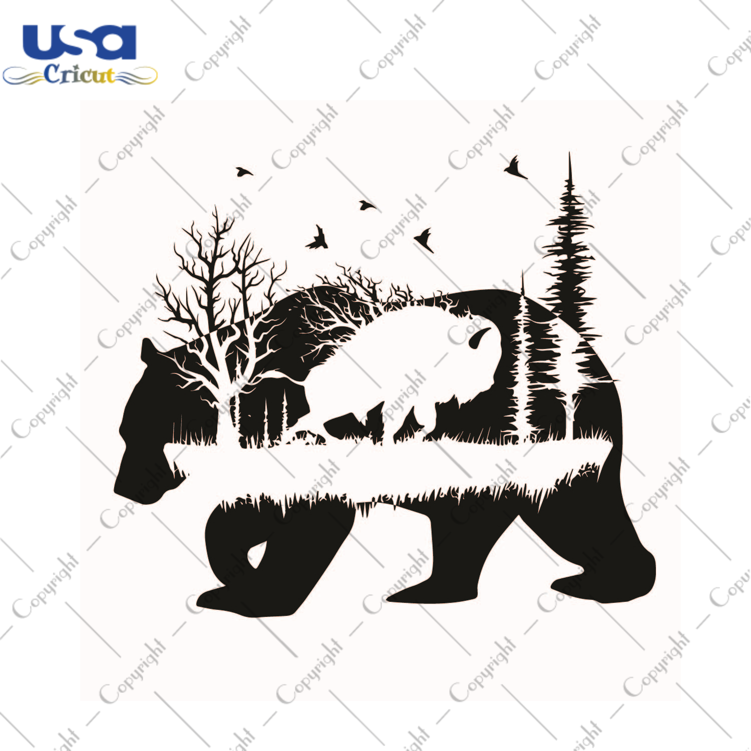 Nature Forest Bear Cuttable Design Diy Crafts Svg Files For Cricut, Silhouette Sublimation Files