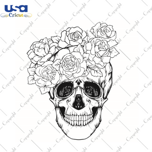 Floral Skull SVG Silhouette Diy Crafts Svg Files For Cricut, Silhouette Sublimation Files