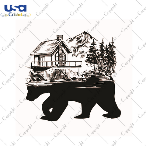 Bear Forest SVG Silhouette Diy Crafts Svg Files For Cricut, Silhouette Sublimation Files