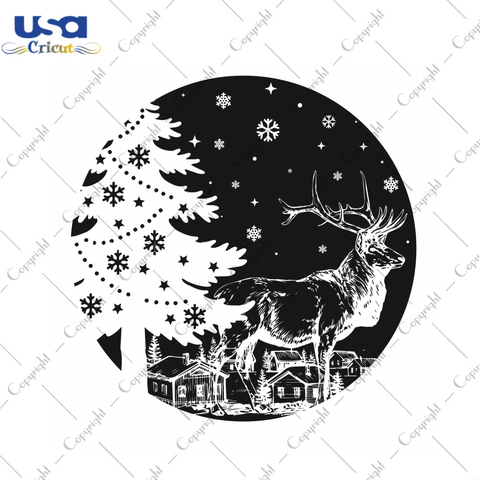 Christmas Deer Silhouette Gift Diy Crafts Svg Files For Cricut, Silhouette Sublimation Files