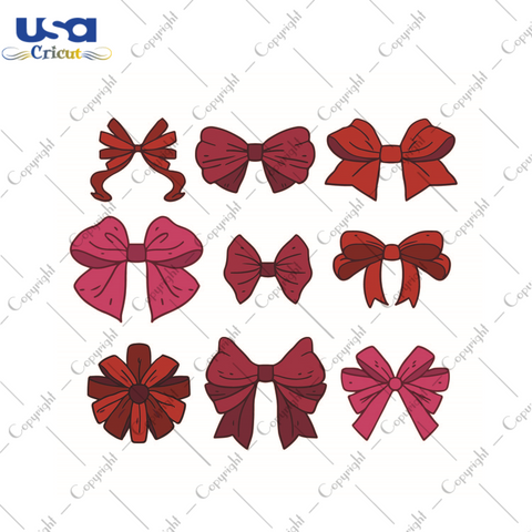 Red Bow Silhouette SVG Bundle Diy Crafts Svg Files For Cricut, Silhouette Sublimation Files