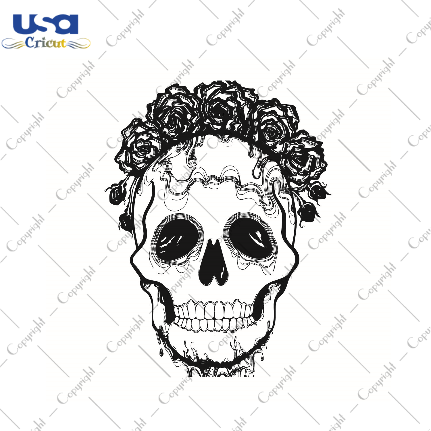 Floral Skull Vector Silhouette Diy Crafts Svg Files For Cricut, Silhouette Sublimation Files