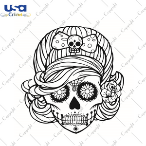 Beauty Skull Head Silhouette SVG Diy Crafts Svg Files For Cricut, Silhouette Sublimation Files