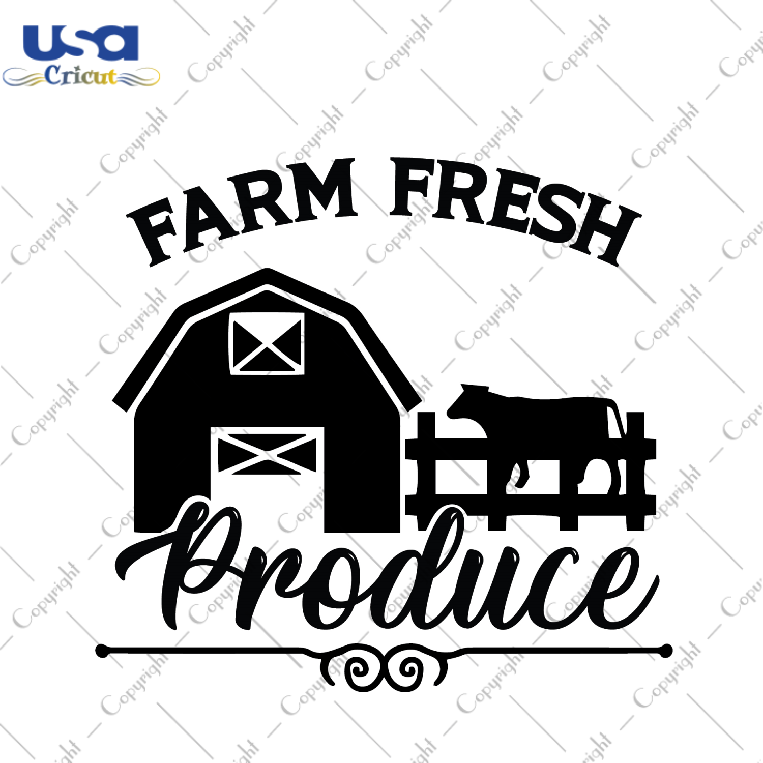 Farmhouse Quotes Gift, Farm Fresh Produce Diy Crafts Svg Files For Cricut, Silhouette Sublimation Files