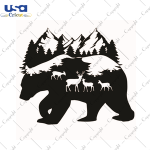 Grizzly Bear Silhouette SVG Cut File Diy Crafts Svg Files For Cricut, Silhouette Sublimation Files