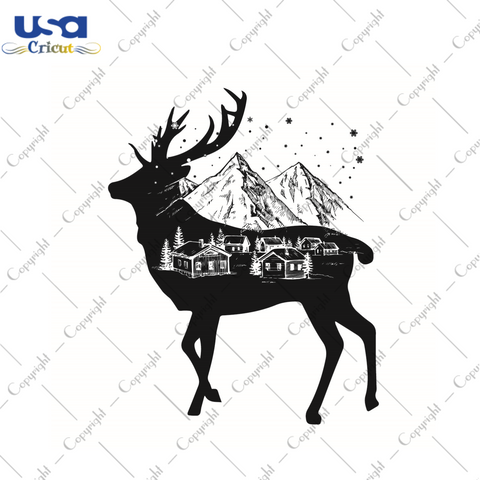 Woodland Deer Silhouette Gift Diy Crafts Svg Files For Cricut, Silhouette Sublimation Files