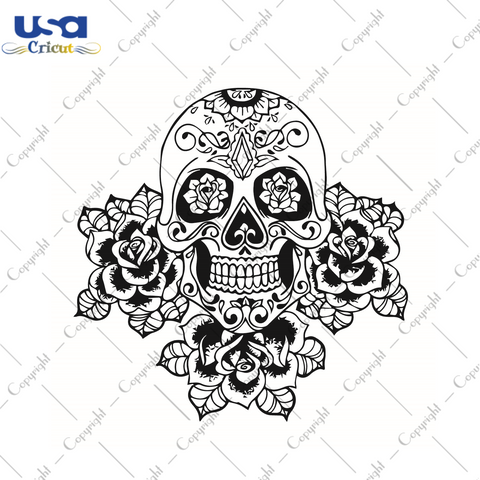 Floral Skull Head SVG Silhouette Diy Crafts Svg Files For Cricut, Silhouette Sublimation Files