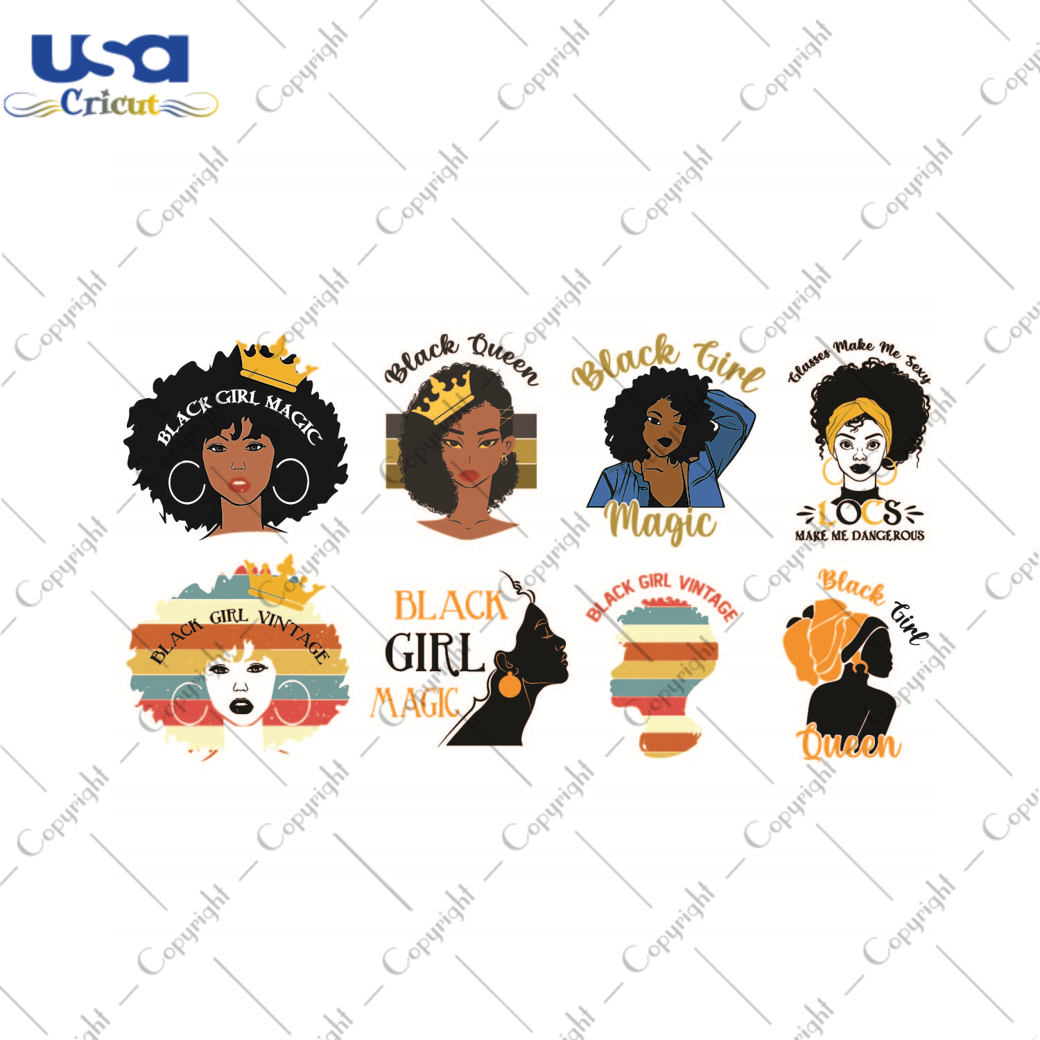 African American Black Girl Silhouette SVG Bundle Diy Crafts Svg Files For Cricut, Silhouette Sublimation Files