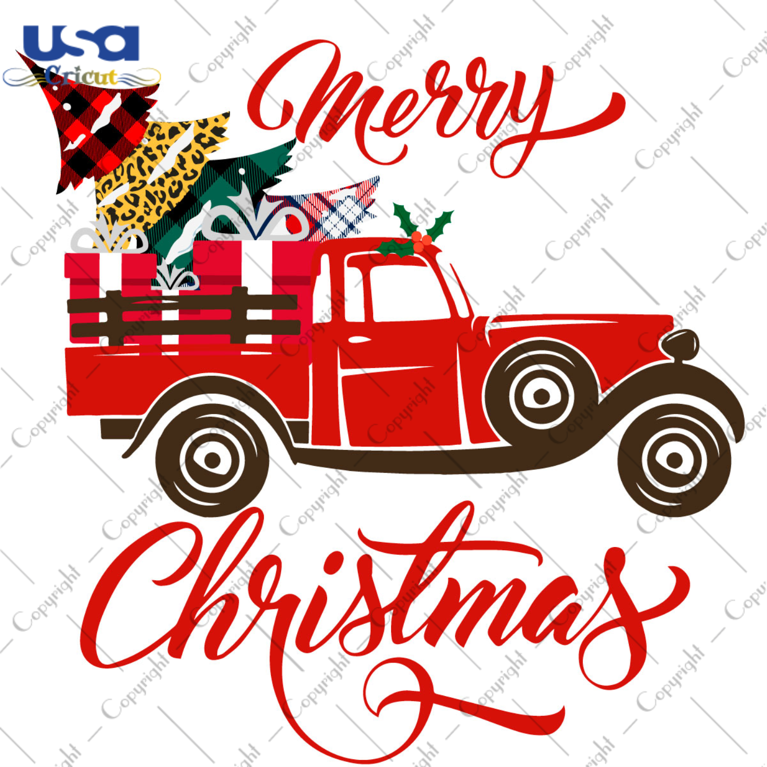 Merry Christmas Pickup Truck, Christmas Gift Diy Crafts Svg Files For Cricut, Silhouette Sublimation Files - USA Cricut