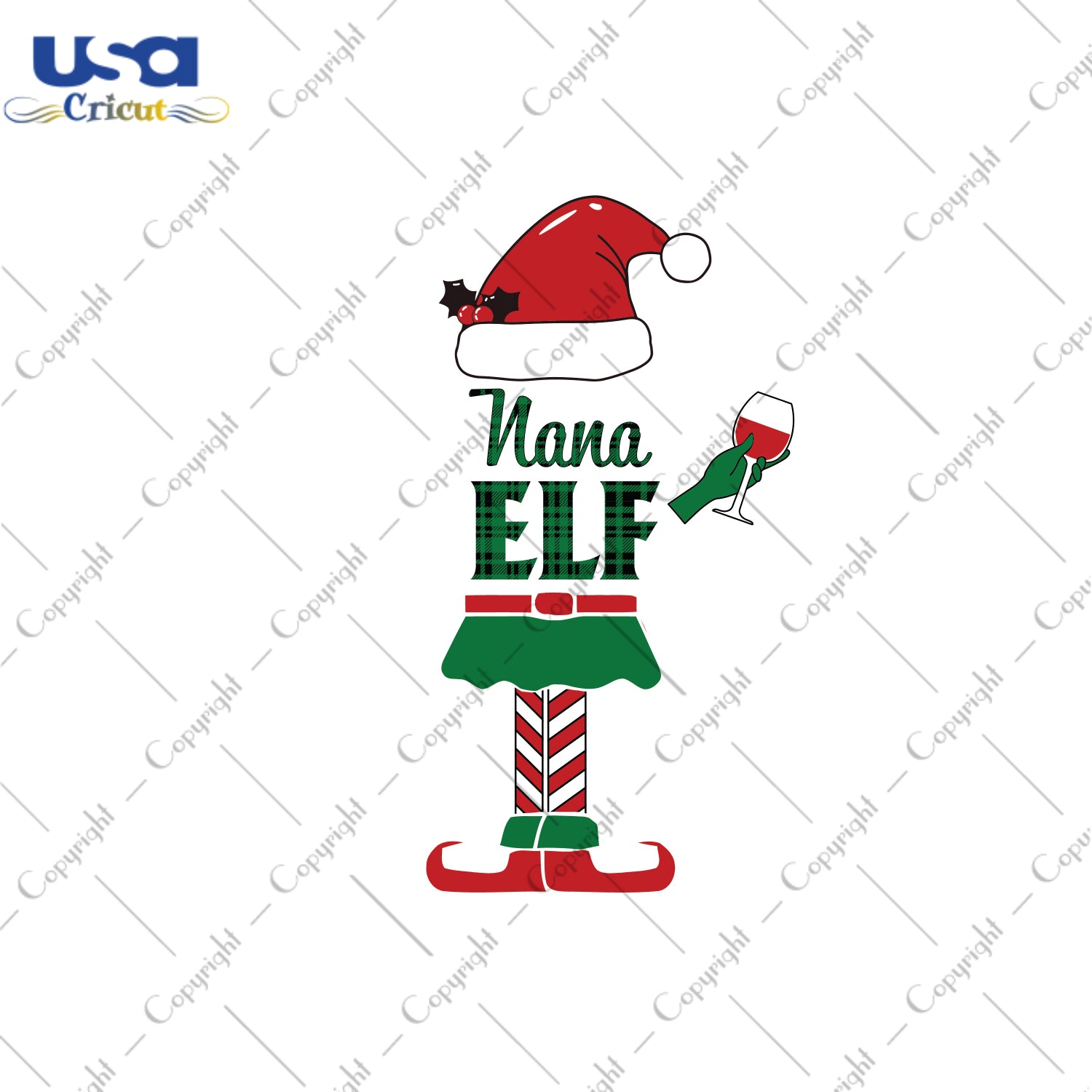 Nana Elf Merry Christmas Gifts, Christmas Shirt For Nana Svg File Diy Crafts Svg Files For Cricut, Silhouette Sublimation Files - USA Cricut