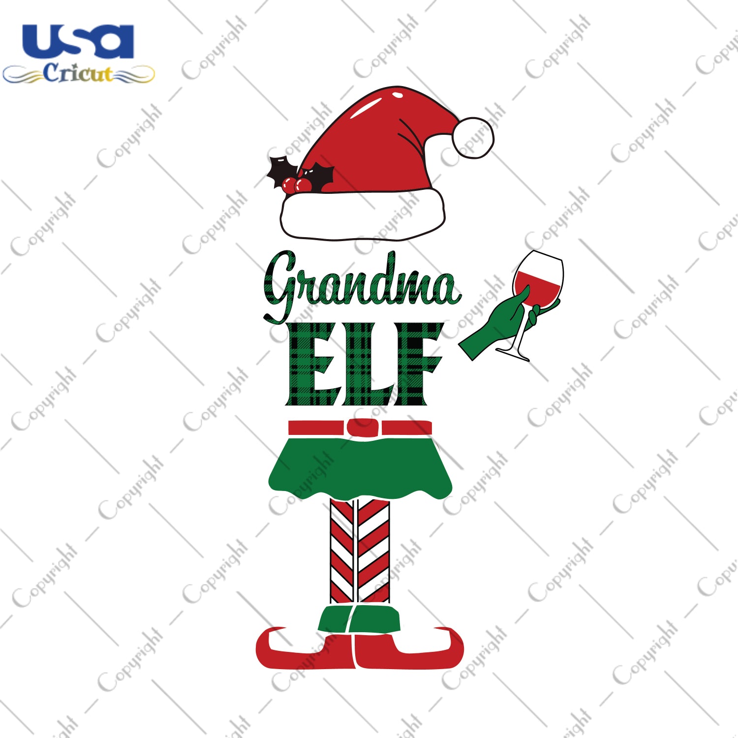 Grandma Elf Christmas Gifts, Christmas Shirt For Grandma Svg File Diy Crafts Svg Files For Cricut, Silhouette Sublimation Files - USA Cricut