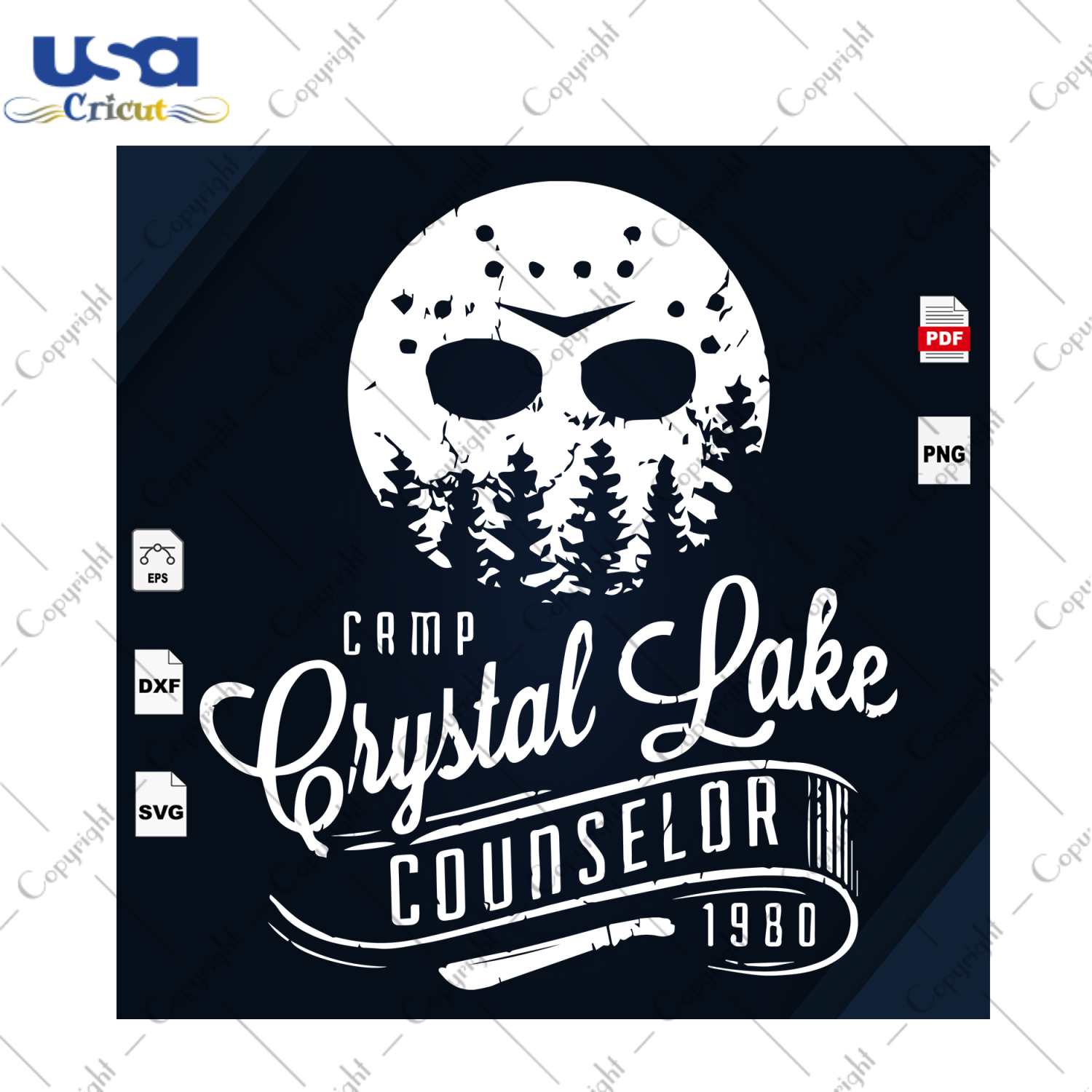 Camp Crystal Lake Counselor 1980, Halloween Svg, Camping Svg, Nightmare Svg, Jason Vooheers Svg, Happy Halloween, Halloween Gift, Halloween Shirt, Halloween Day, Camping Shirt, Camping Gift -