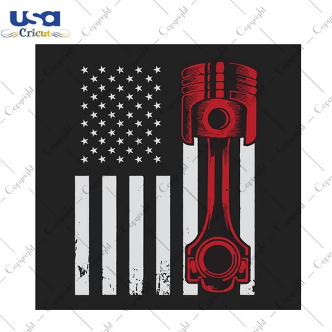 Car Enthusiast American Flag Piston Muscle Car Trending Gift Diy Crafts Svg Files For Cricut, Silhouette Sublimation Files