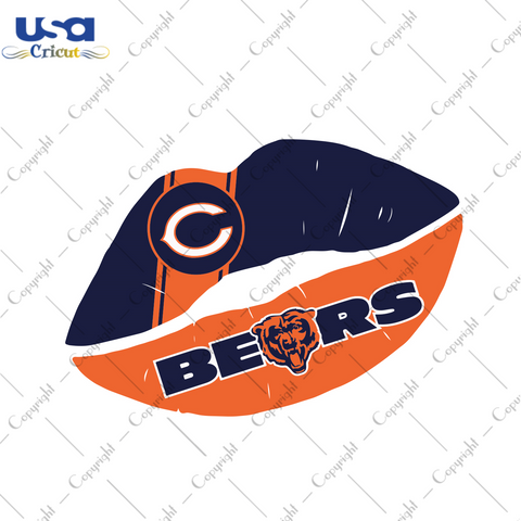 Chicago Bears Lips Sport Gift Diy Crafts Svg Files For Cricut, Silhouette Sublimation Files