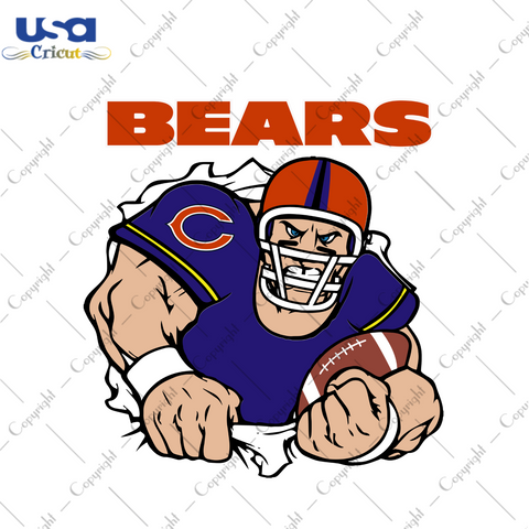 Chicago Bears Player, Nfl Svg, Chicago Bears Svg, Chicago Bears Football, Bears Shirt, Football Logo, Sport Svg, Nfl Fabric, Nfl Football, Football Mom Gift, Nfl Championship, Football Team, Nfl Svg Football