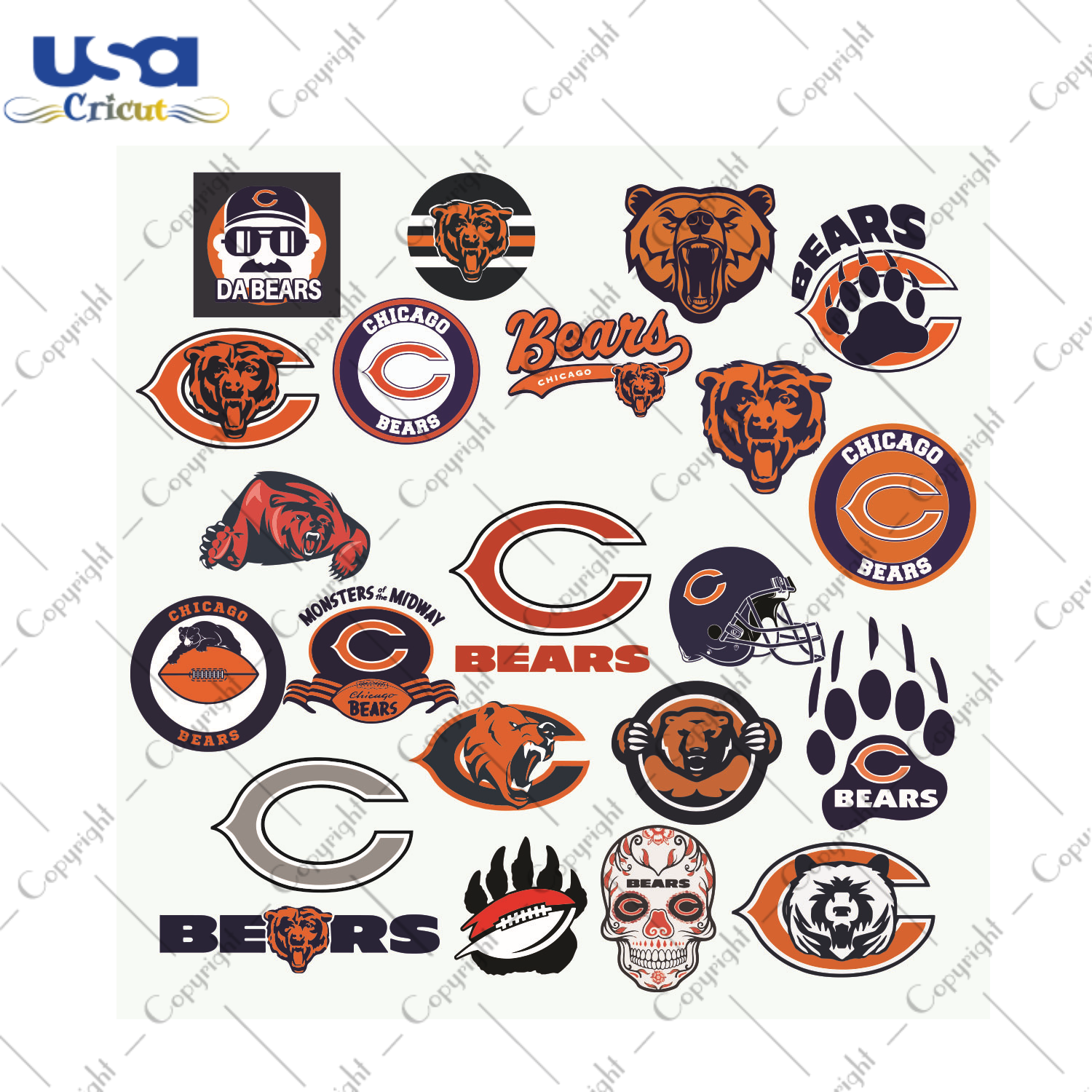 Chicago Bears logo Sport Gift Diy Crafts Svg Files For Cricut, Silhouette Sublimation Files