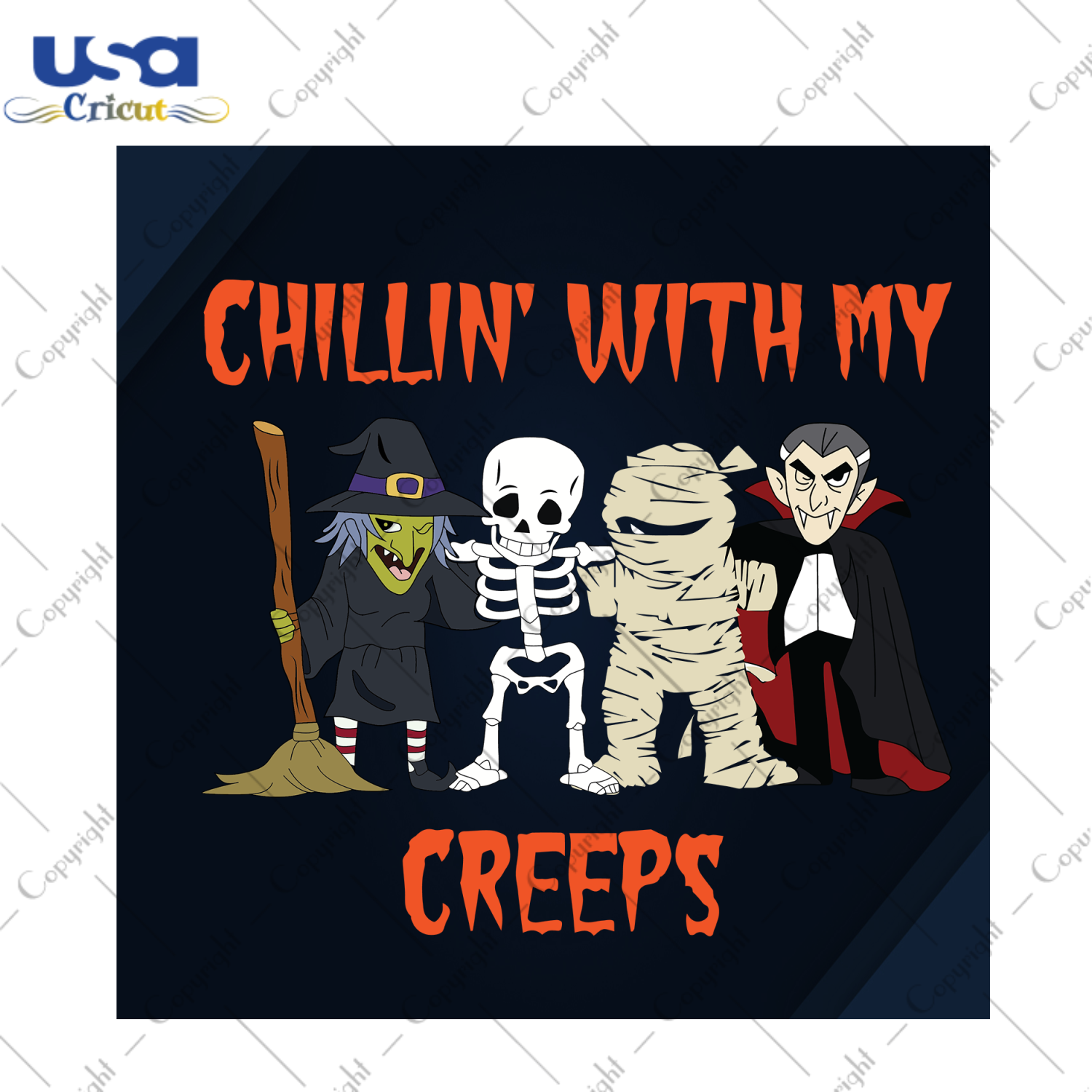 Chillin With My Creeps, Halloween Svg, Creepy Friends Svg, Friends Svg, Halloween Gift, Halloween Shirt, Scary Halloween, Halloween Party, Funny Halloween, Halloweentown, Halloween Vector, Ha