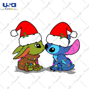 Christmas Baby Yoda And Stitch Svg, Christmas Svg, Xmas Svg, Merry Christmas, Christmas Yoda, Yoda Svg, Baby Yoda Svg, Yoda Star Wars, Cute Yoda Svg, Christmas Stitch, Stitch Svg, Yoda And St