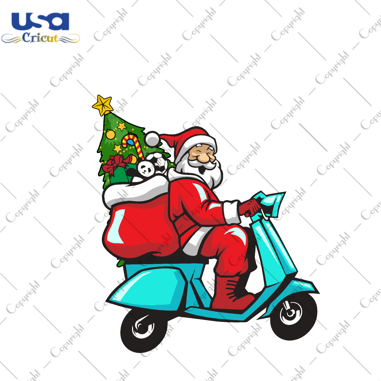 Christmas Motorbike Vector, Christmas Svg, Santa Claus, Father Christmas Svg, Christmas Santa Svg, Christmas Gifts, Merry Christmas, Christmas Tree Svg, Motorbike’s Santa Svg, Christmas Toy