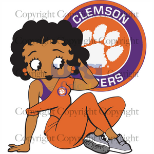 Clemson Tigers Betty Boop, Sport Svg, Football Svg, Betty Boop Svg, Love Football, Clemson Tigers Logo,Printable Cricut & Silhouette Sublimation files Instant Download - USA Cricut