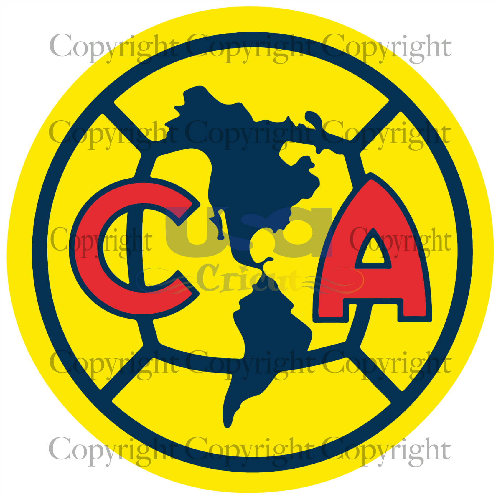 Club America Svg, Sport Svg, Sports Team Logo Vector, Printable Cricut & Silhouette Sublimation files Instant Download - USA Cricut