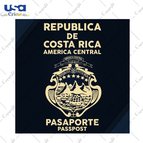 Costa Rica National Passport, Trending Svg, Trending Now, Trending, Costa Rica National Flag, Costa Rica National Symbol, Diy Crafts, Svg Files, Silhouette Files, Cameo Htv, Prints, Shirt Des