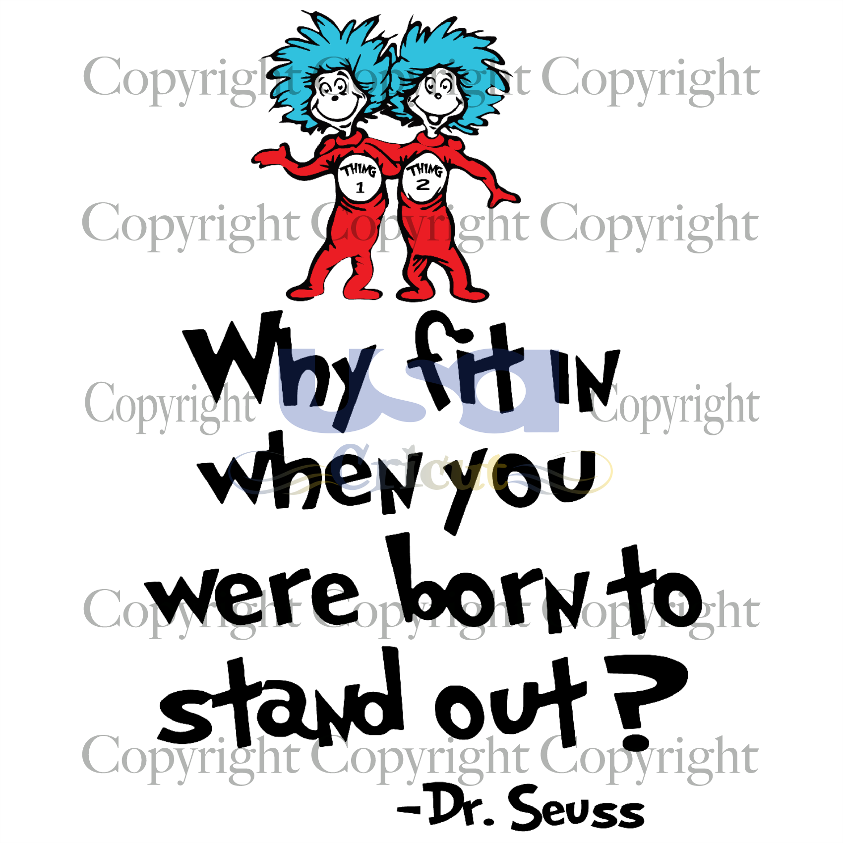 Couple Thing Svg, Dr Seuss Svg, Dr. Seuss Thing 1, Thing 2, Dr. Seuss Quote, Cricut & Silhouette Sublimation Instant Download File - USA Cricut