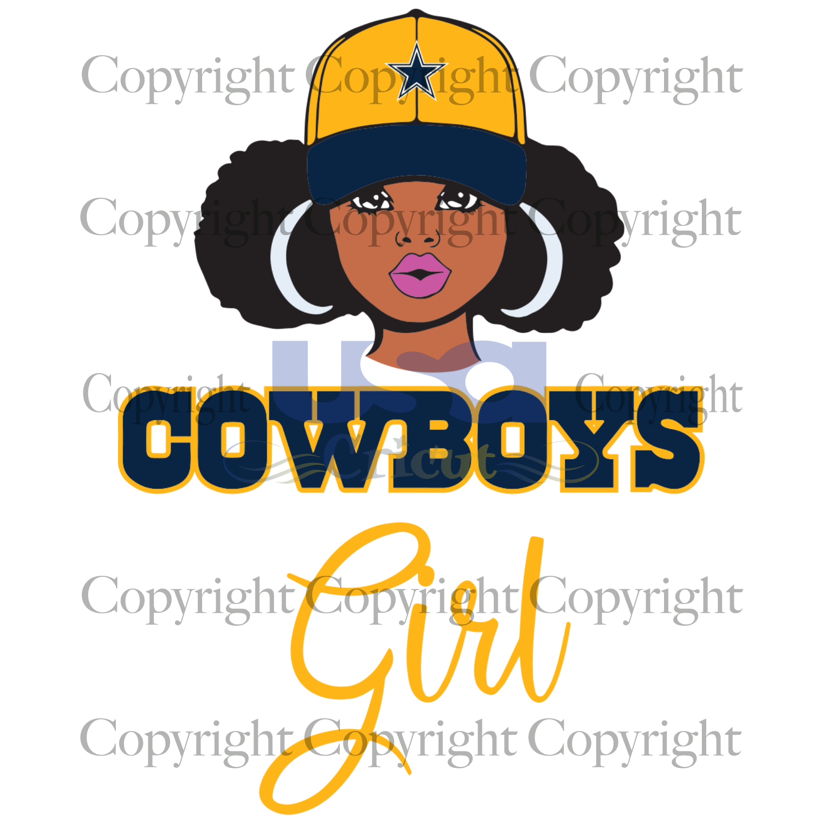 Cowboys Girl Svg, Black Girl Svg, Black Woman, Dallas Cowboys Girl, Diy Crafts SVG Files For Cricut Instant Download File - USA Cricut