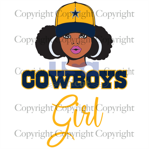 Cowboys Girl Svg, Black Girl Svg, Black Woman, Dallas Cowboys Girl, Diy Crafts SVG Files For Cricut Instant Download File - USA Cricut