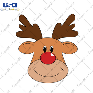 Cute Rudolph Reindeer, Christmas Svg, Reindeer Svg, Christmas Reindeer Svg, Rudolph Svg, Rudolph Reindeer Svg, Cute Reindeer Svg, Reindeer Clipart, Reindeer Vector, Reindeer Design, Christmas