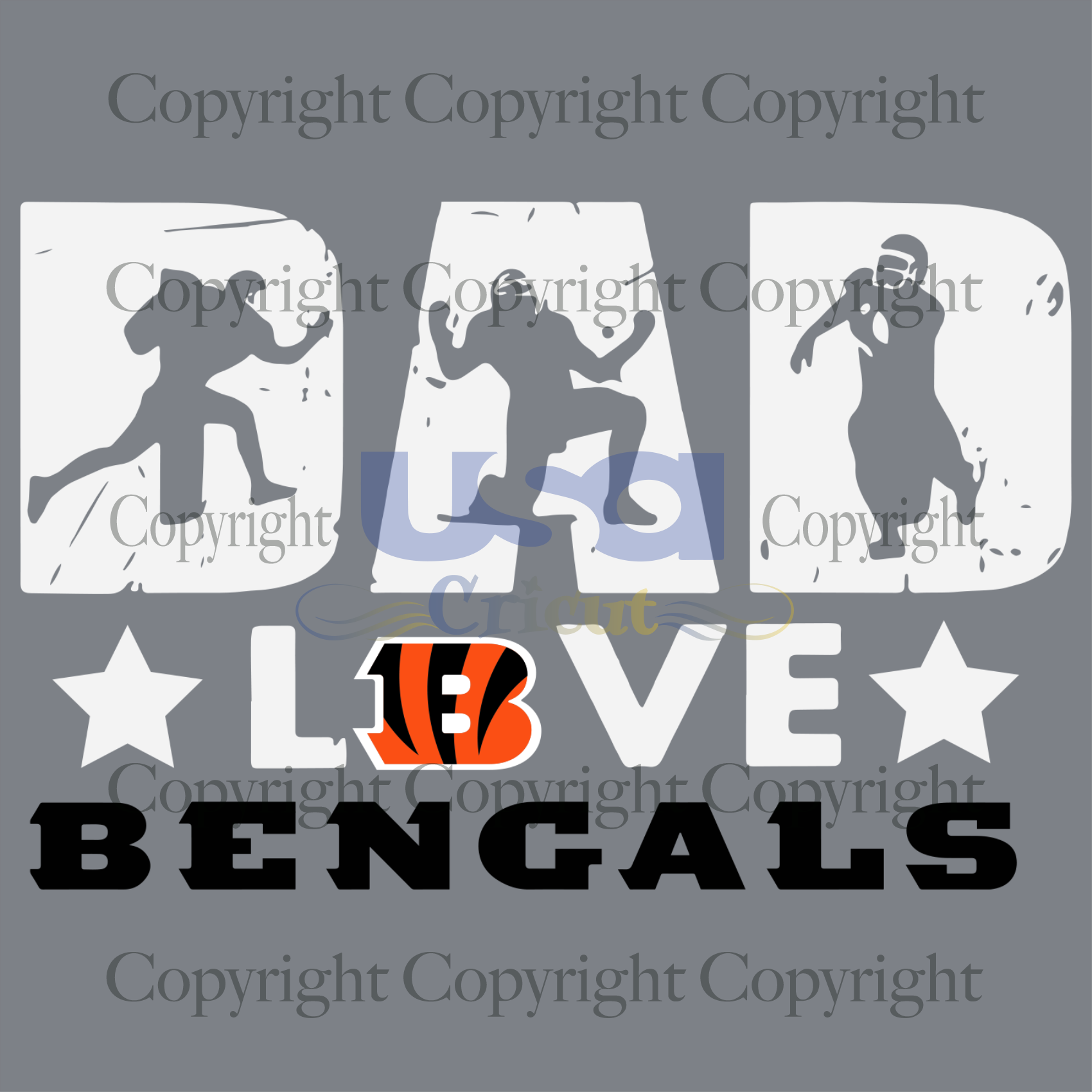 Dad Love Bengals Svg, Sport Svg, Father's Day, Cincinnati Bengals Svg, NFL Gifts, SVG files for cricut Instant Download Version - USA Cricut