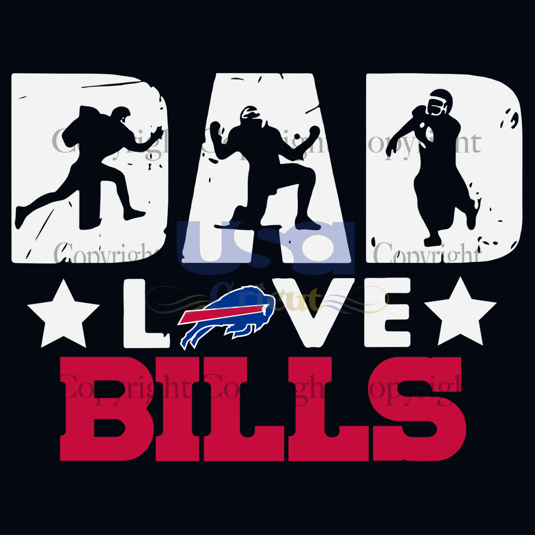 Dad Love Bills Svg, Sport Svg, Father's Day, Buffalo Bills Svg, NFL Svg, SVG files for cricut Instant Download Version - USA Cricut