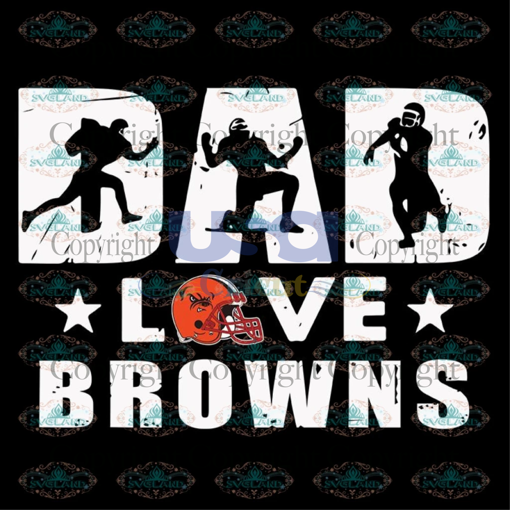 Dad Love Browns Svg, Sport Svg, Father's Day, Cleveland Browns Svg, NFL Team, SVG files for cricut Instant Download Version - USA Cricut