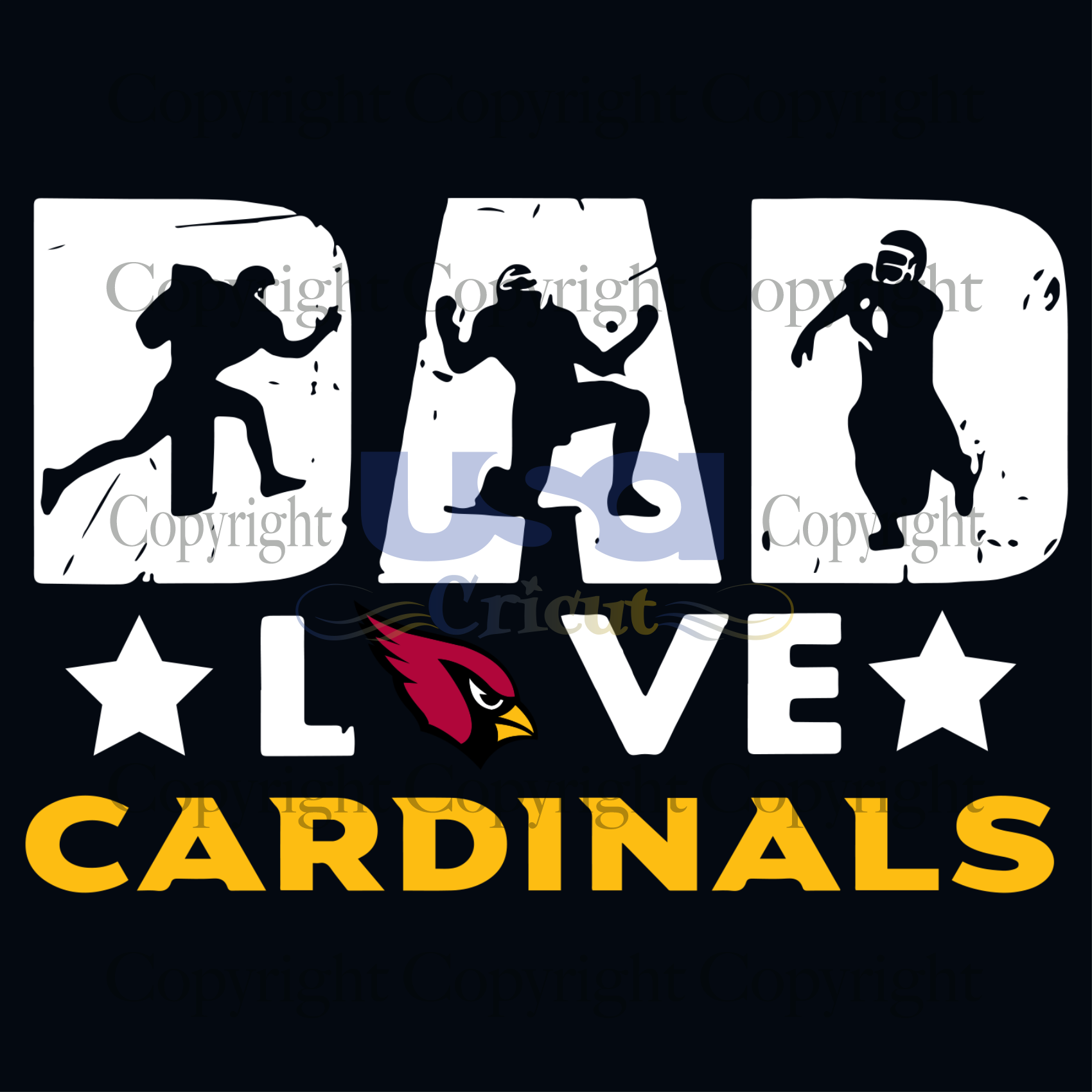 Dad Love Cardinals Svg, Sport Svg, Father's Day, Arizona Cardinals Svg, NFL Shirt, SVG files for cricut Instant Download Version - USA Cricut